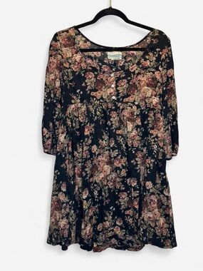 Denim & Supply Ralph Lauren Floral Babydoll Mini Dress Tunic Top Small Boho
